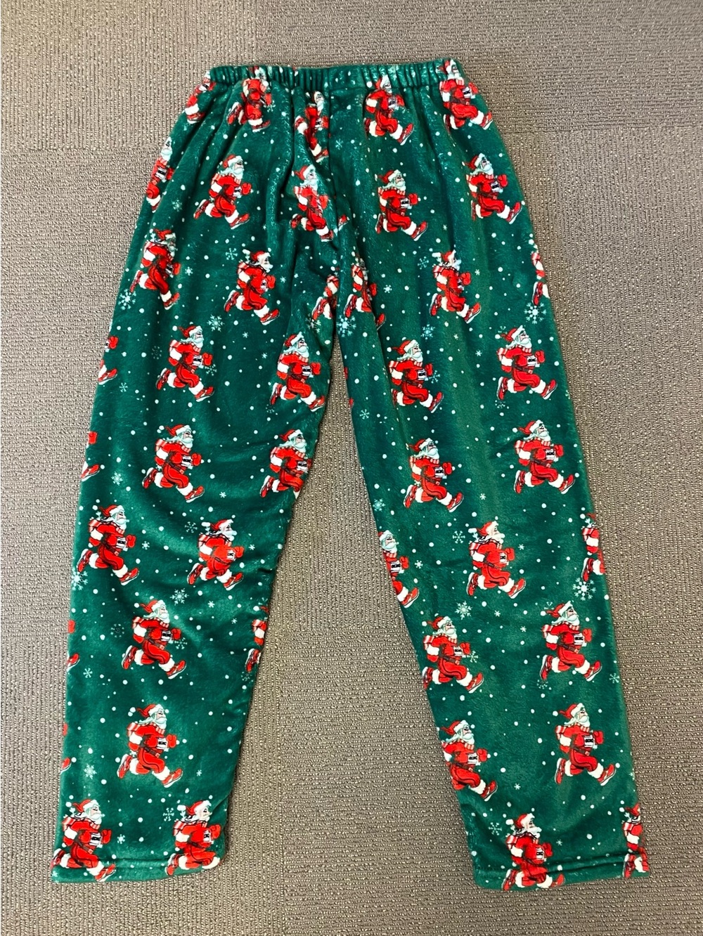 Run Santa Run 5K Plush Fleece Pajama Pants Size Small Christmas Santa Print - Picture 2 of 4